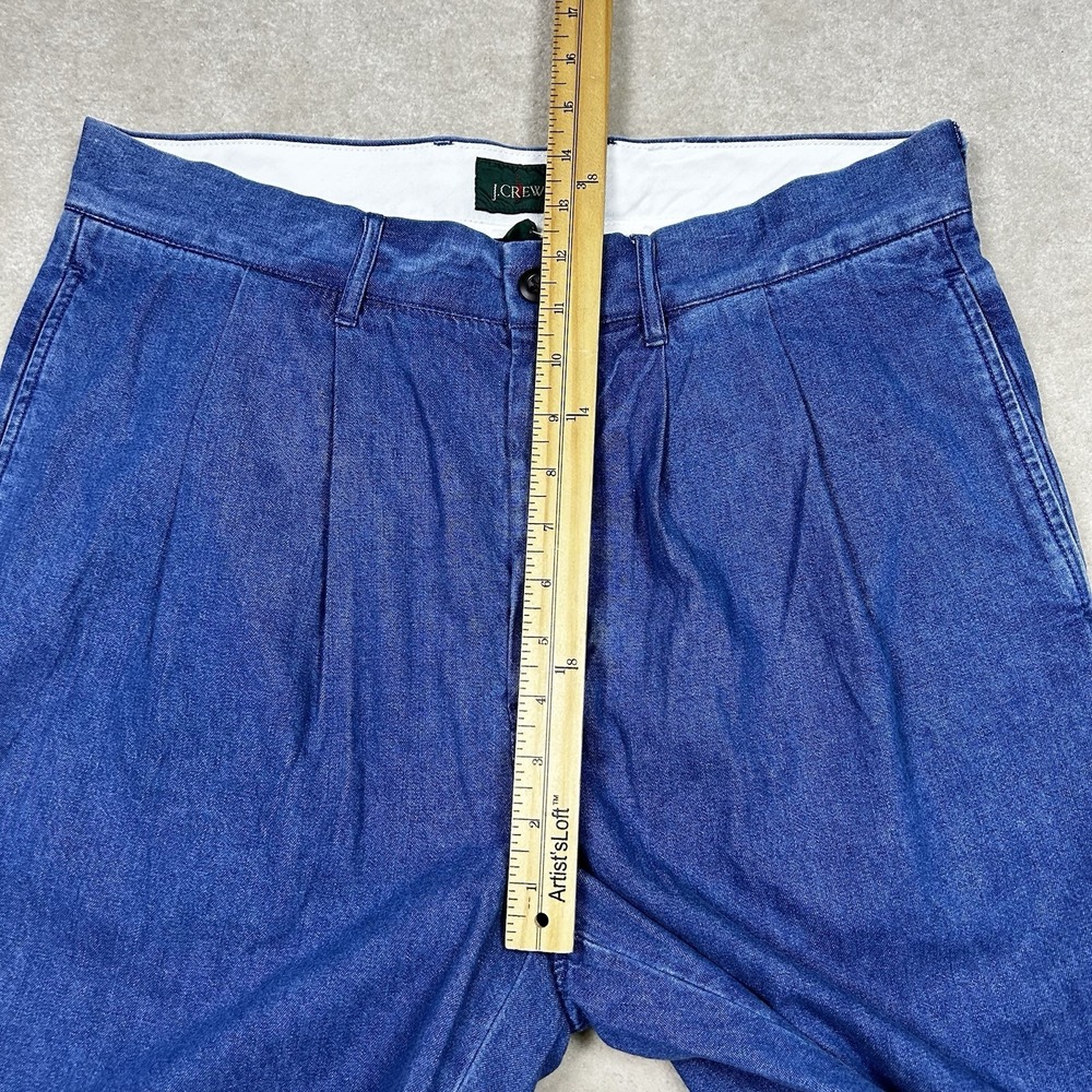 J Crew Shorts Men's 32 Denim Pleated Chambray Dock Oarsman MSRP $158 Dad - Picture 4 of 8